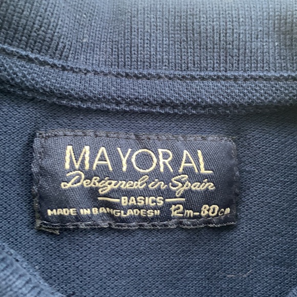 Mayoral Navy Blue Polo Shirt 12M Boys EUC - Picture 3 of 5
